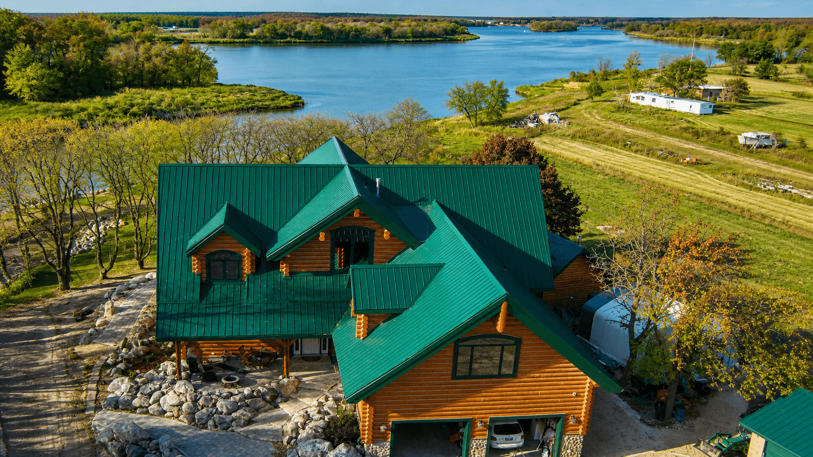 Completed Oakwood metal roofing project.